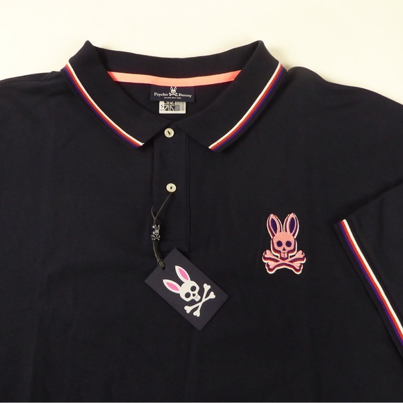 Psycho Bunny Big Tall Polo Shirt w Embroidered Logo Striped